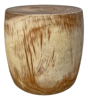 Raw Acacia Wood Drum Stool / Side Table