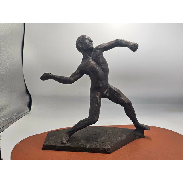 Bronze Figure of Athlete by Gustav Janson, 1960s For Sale - Image 11 of 11