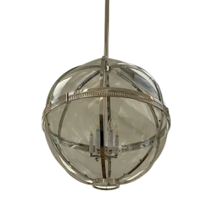 1940’s French Silver Plated Sphere Light Fixture