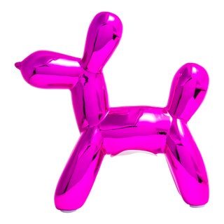 Interior Illusions Plus Hot Pink Mini Ceramic Dog Piggy Bank - 7.5" tall For Sale