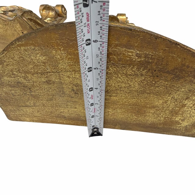 French Country Vintage Monumental Gilt Acanthus Decorative Display Wall Bracket - A Pair For Sale - Image 3 of 5