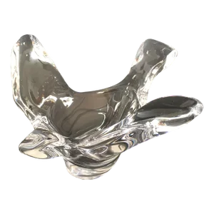 Modern Blown Art Glass Pigeon Crystal Trinket Jewelry Dish