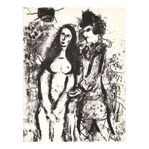 1963 Marc Chagall Original Lithograph the Clown in Love
