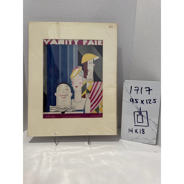 1928 Original Vanity Fair Magazine Cover, July, Eduardo Garcia Benito, Art Deco, Matted For Sale In Atlanta - Image 6 of 6