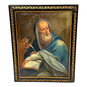 Italian Old Master Painting of Saint Mark the Evangelist with Lion, 1680–1750