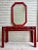 Introducing the Vintage Tony Duquette Style Newly Painted Red Split Reed and Rattan Glass Top Console, a stunning piece...