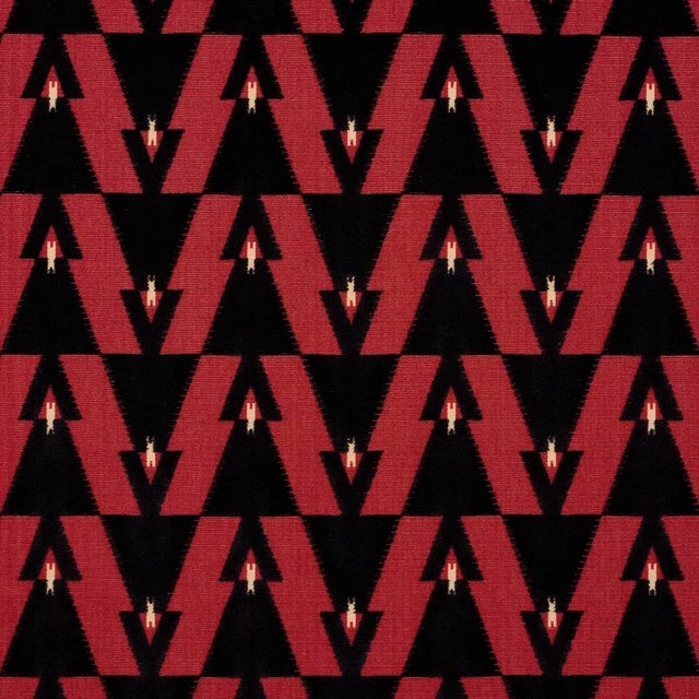 SAMPLE - Schumacher Kalido Velvet Fabric In Ladybird For Sale