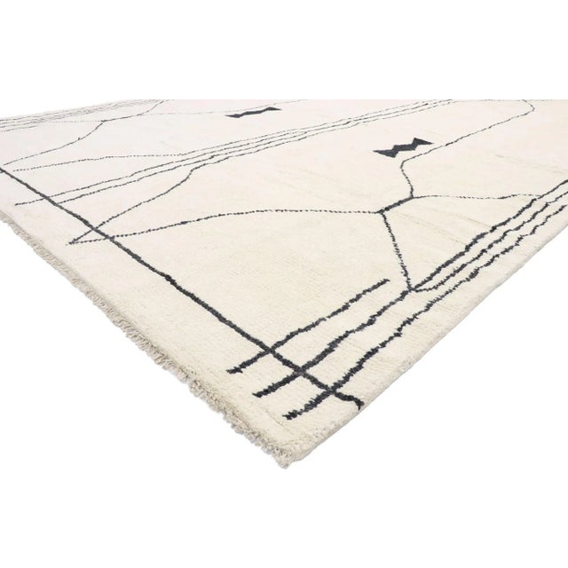 Contemporary Moroccan Rug with Modern Tribal Style 10'03 x 13'10. This hand knotted wool contemporary Moroccan area rug...