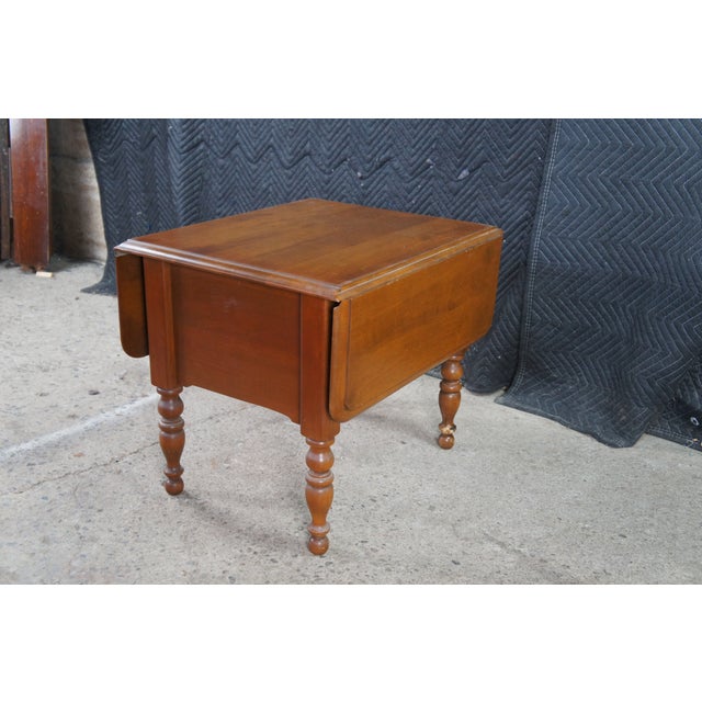 Late 20th Century Ethan Allen Heirloom Colonial Early American Nutmeg Maple Drop Leaf Table 8644 For Sale - Image 6 of 12