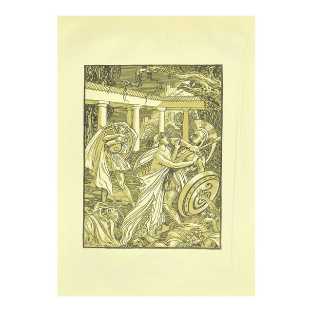 Ferdinand Bac, The Fall of Troy, Lithograph, 1922 For Sale