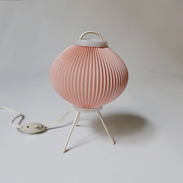 Pink Rhodoid Lamp in Plastic from Rispal, 1950s-1970s For Sale - Image 8 of 8