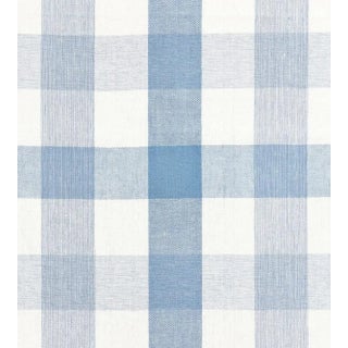 The House of Scalamandré Westport Linen Plaid Fabric, Sky For Sale