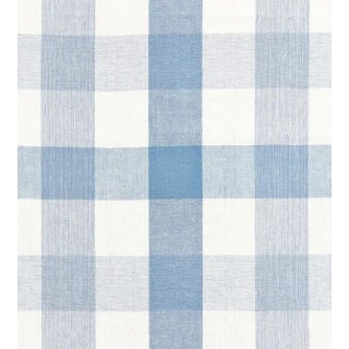 The House of Scalamandré Westport Linen Plaid Fabric, Sky For Sale