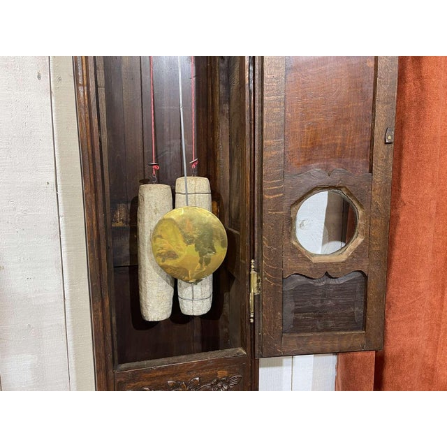 Wood Antique Louis XV Oak Clock, 1800s For Sale - Image 7 of 15