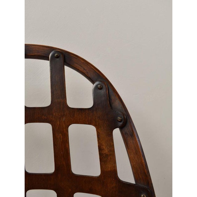 Oak Chair with Cane Seat and Pierced Fretwork Back For Sale - Image 4 of 7