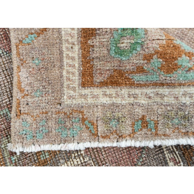 Textile Turkish Mini Rug Oriental Hand Knotted Vintage Rug 1'9" x 4' #16875 For Sale - Image 7 of 8