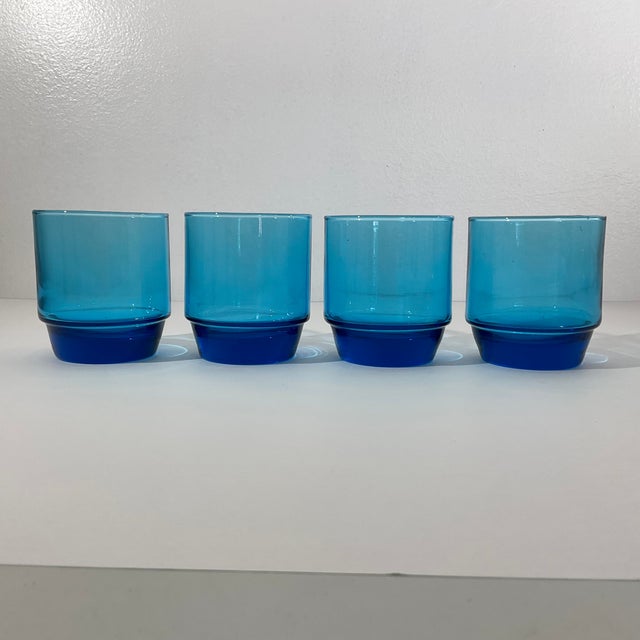 Vintage Turquoise Lowball Glasses Set of 4. Chairish