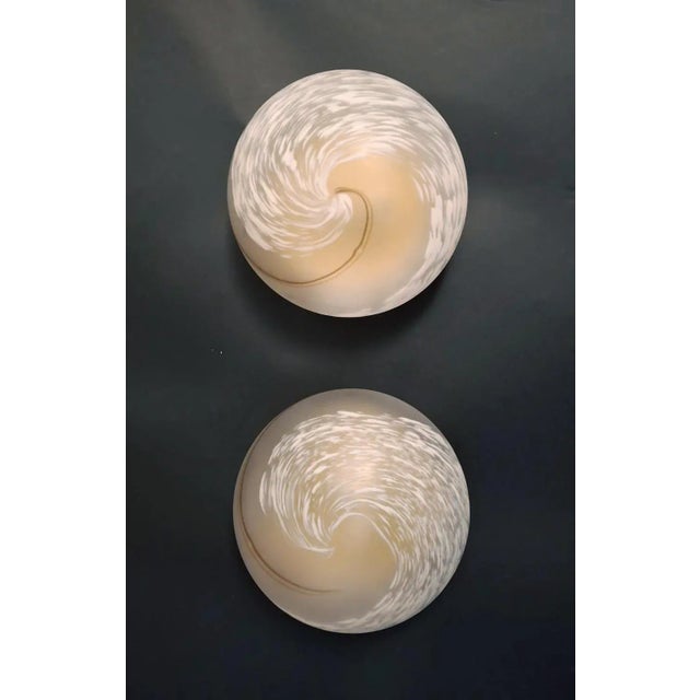 1960s Frosted White Murano Flush Mount For Sale - Image 9 of 9