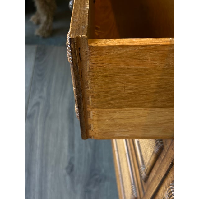 Late 20th Century Thomasville Faux Bamboo Dresser of Nine Drawers For Sale - Image 10 of 11