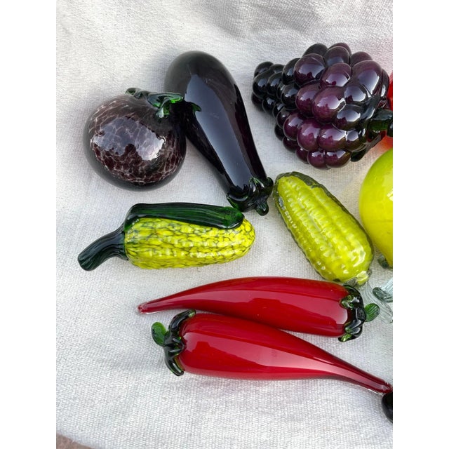 Vintage 1970s Large Blown Glass Fruits & Veggies - Set of 14 For Sale - Image 4 of 5