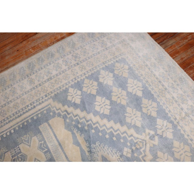 Late 20th Century Vintage Zabihi Collection Blue Neutral Rug - 6'10" x 9'8" For Sale - Image 5 of 9