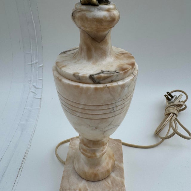 Neoclassical Italian Alabaster Urn Table Lamps- A Pair For Sale - Image 11 of 12