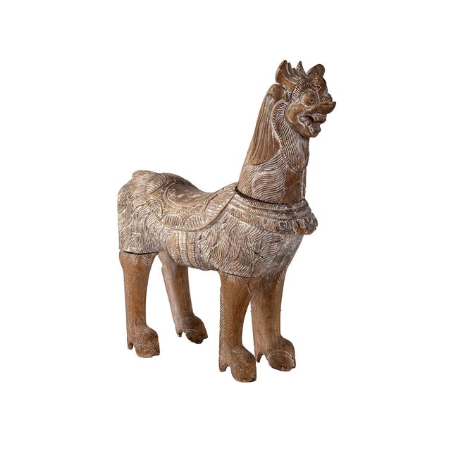 Mid 20th Century Vintage 'Dragon Horse' Chinese Qulin Temple Display For Sale - Image 5 of 9
