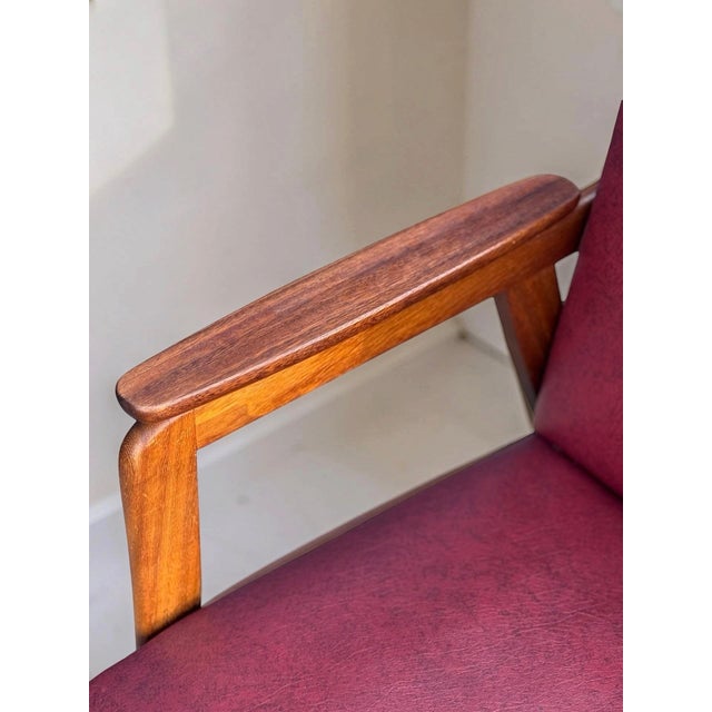 Red Vintage Lounge Chairs in Teak, 1960s, Set of 2 For Sale - Image 11 of 13