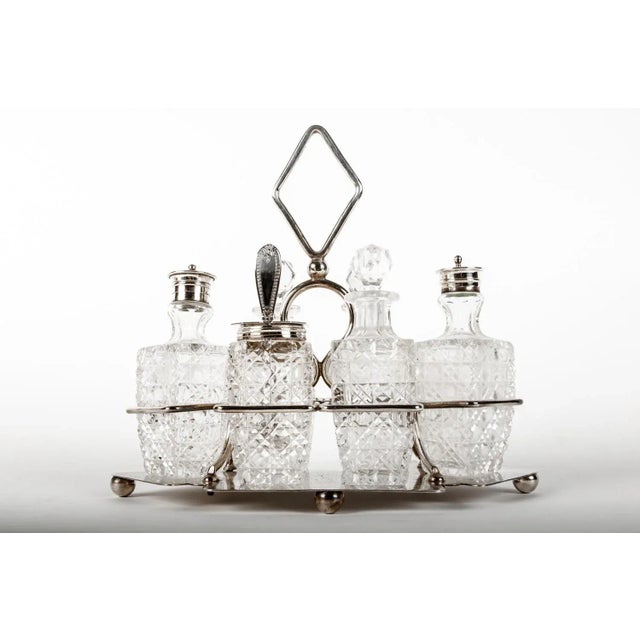 Early 20th Century Antique Old English Plated With Cut Crystal Tableware Set - Set of 8 For Sale - Image 5 of 5