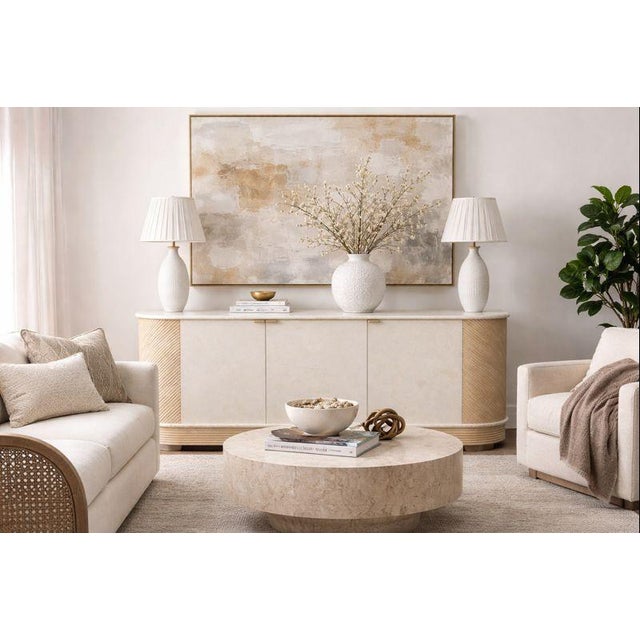 A sculptural late-20th-century credenza commissioned by Casa Bique, featuring a refined Neoclassical silhouette...