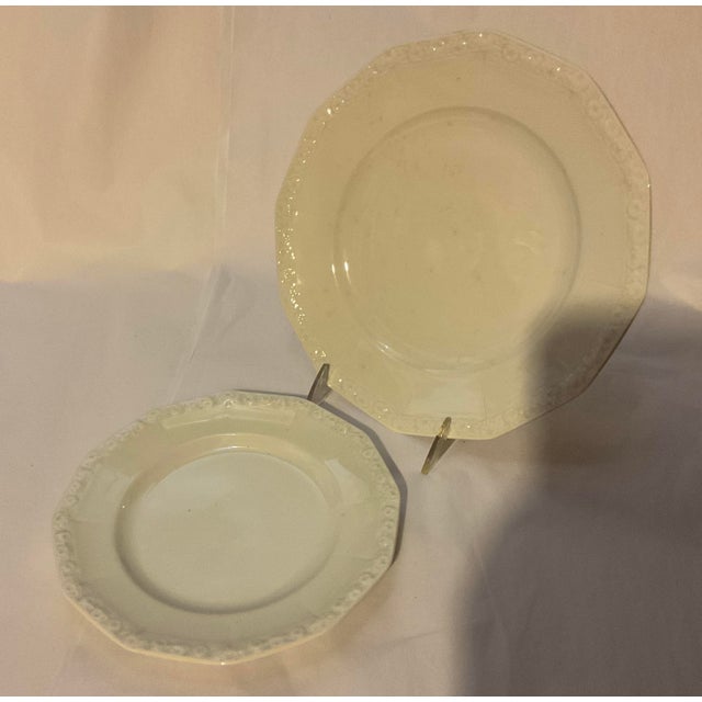 Classical Roman New 1970s Maria Exquisite Porcelain White, Called White Gold - 42 Plates For Sale - Image 3 of 11