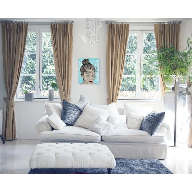 Tan ''Sisters by Soul'' Contemporary Figurative Mixed-Media Painting by Martina Niederhauser For Sale - Image 8 of 9