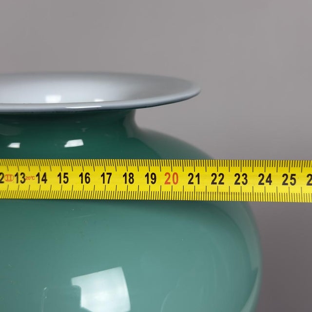 Murano Glass Vase in Aqua Green and White, 1970s For Sale - Image 10 of 11