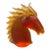 1990s Modern Amber and Brown Heavy Murano Glass Sculpture of an Horse Head 4 For Sale