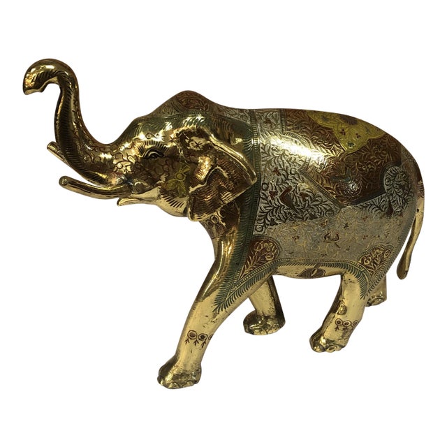 Vintage Brass Elephant Figurine For Sale