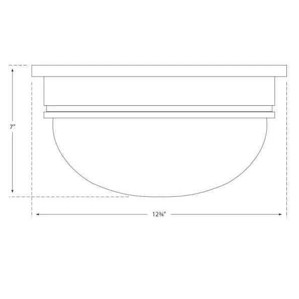Visual Comfort Chapman & Myers for Visual Comfort Signature Marine Large Flush Mount in Hand-Rubbed Antique Brass with White Glass For Sale - Image 4 of 4