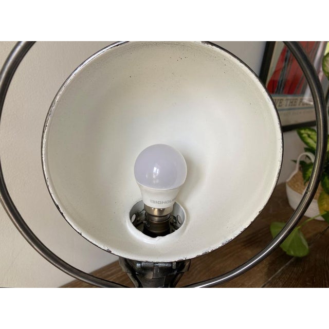 Gray Industrial Graphite 2 Arm Table Lamp by Jean-Louis Domecq for Jieldé, 1950s For Sale - Image 8 of 13