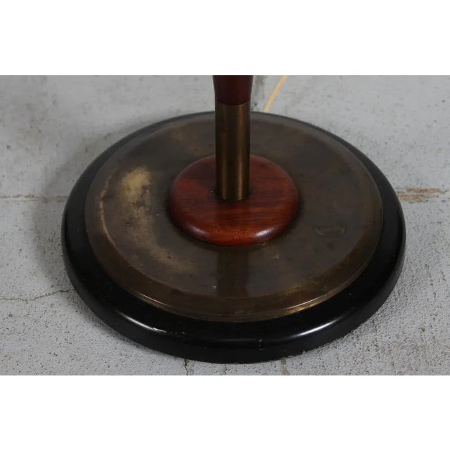 Danish Modern Three-Armed Floor Lamp in Teak and Brass by Svend Aage Holm Sørensen for Fog & Mørup, 1950s For Sale - Image 9 of 10