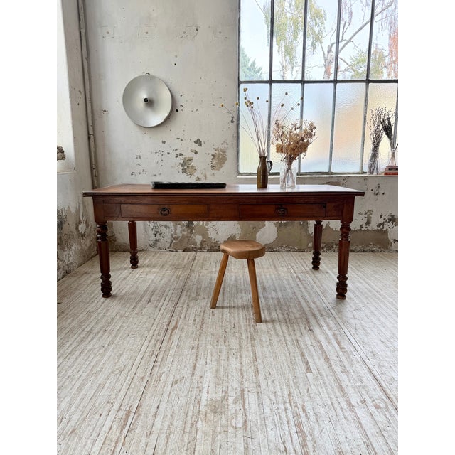 Antique Farmhouse Table in Walnut, 1900s For Sale - Image 6 of 18
