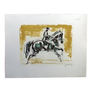 Roger Hebbelinck "Haute École" Hand Signed Vintage Aquatint Etching For Sale