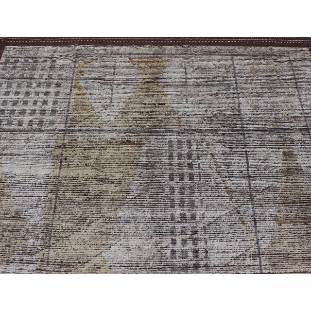 Tribal Hand Knotted Moroccan With Modern Design in Cream and Earth Tones** For Sale - Image 10 of 16