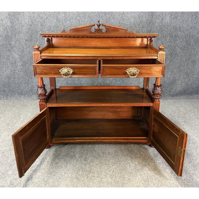 19th Century Solid Walnut Two Tier Server For Sale - Image 4 of 15