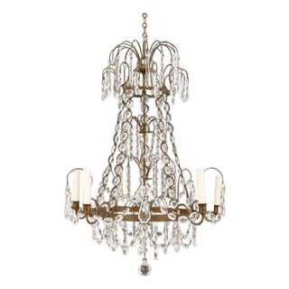 Neoclassical Baltic Style Brass 5-Light Chandelier For Sale