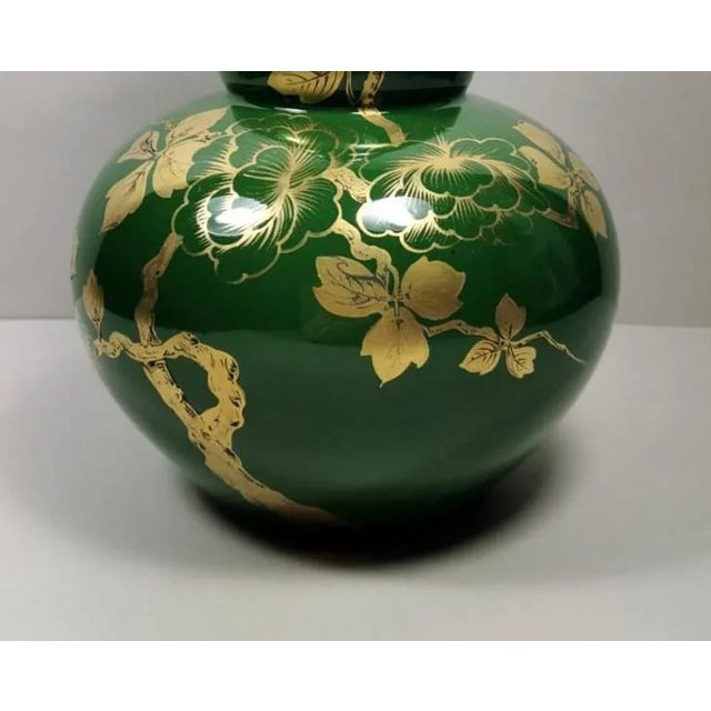 Ceramic 1940s Art Deco France Green Enameled Terracotta Vase For Sale - Image 7 of 13