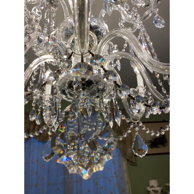 Transparent 1990s Strass Crystal Chandelier For Sale - Image 8 of 13