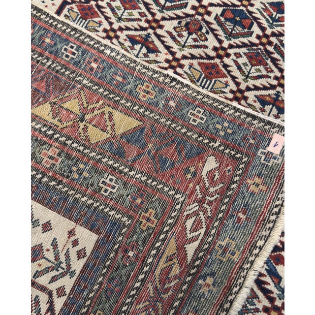 1880's Antique Caucasian Marasali Shirvan Rug - 3′5″ × 4′2″ For Sale - Image 9 of 9
