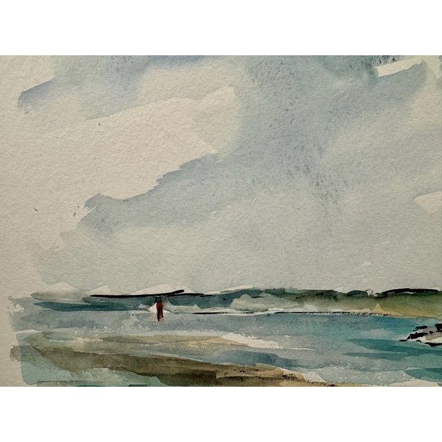 Rustic Henry Emil Salloch Original Watercolor on Paper Offshore Light, 1956. For Sale - Image 3 of 6
