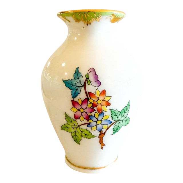 Late 20th Century Herend “Queen Victoria” Miniature Porcelain Vase For Sale
