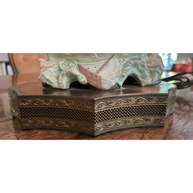 Early 20th Century Early 20th Century Porcelain Statue Table Lamp For Sale - Image 5 of 6