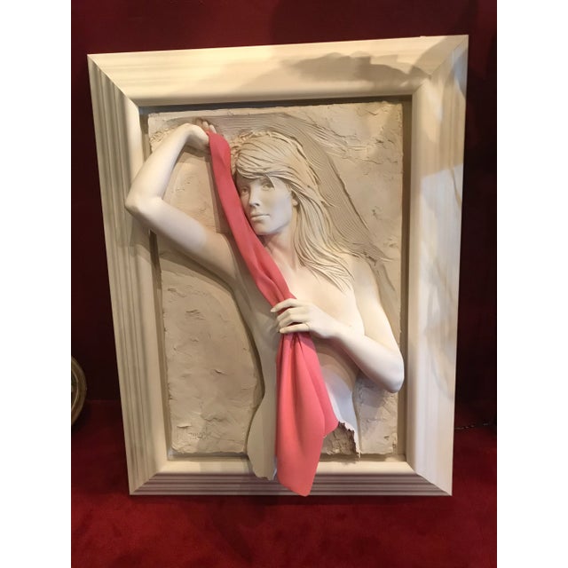 Beige Bill Mack Bonded Sand Sculpture With Scarf #124 Signed Brutalist For Sale - Image 8 of 8